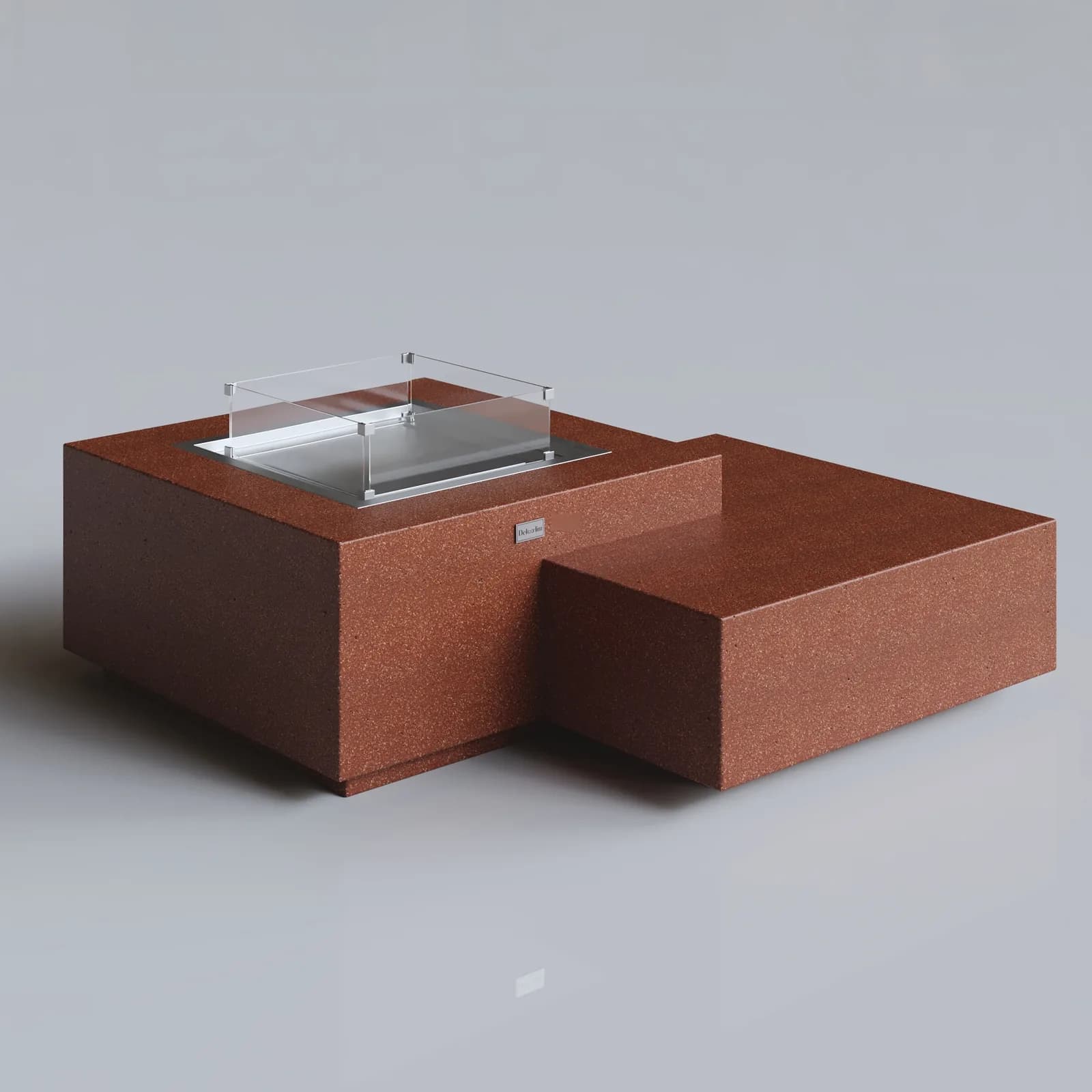 ÖTÜKEN Beton Ateş Çukuru Bahçe Şöminesi - Bordo renk, S ölçü