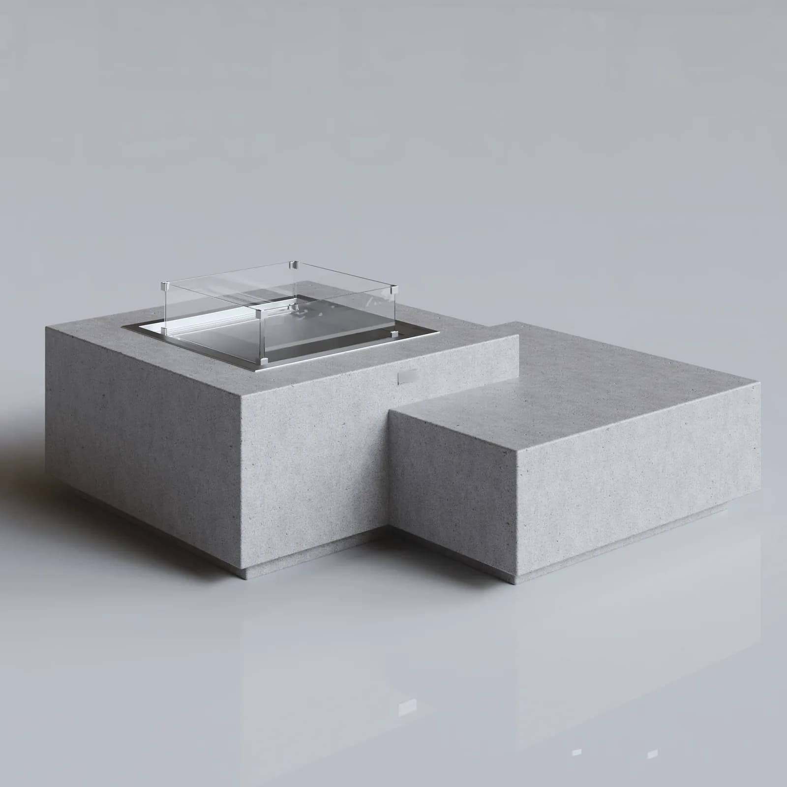 ÖTÜKEN Beton Ateş Çukuru Bahçe Şöminesi - Gri renk, S ölçü
