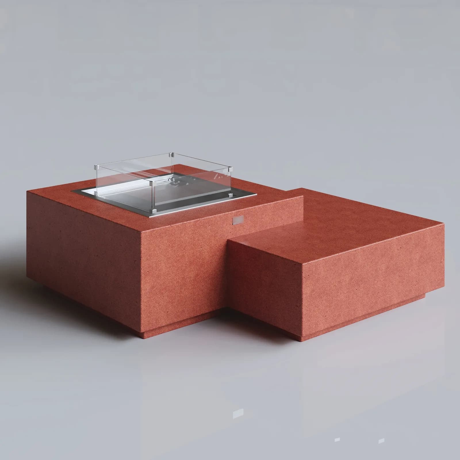 ÖTÜKEN Beton Ateş Çukuru Bahçe Şöminesi - Kırmızı renk, S ölçü