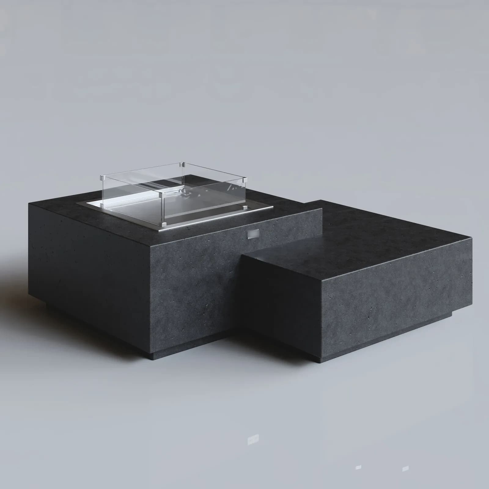 ÖTÜKEN Beton Ateş Çukuru Bahçe Şöminesi - Siyah renk, S ölçü