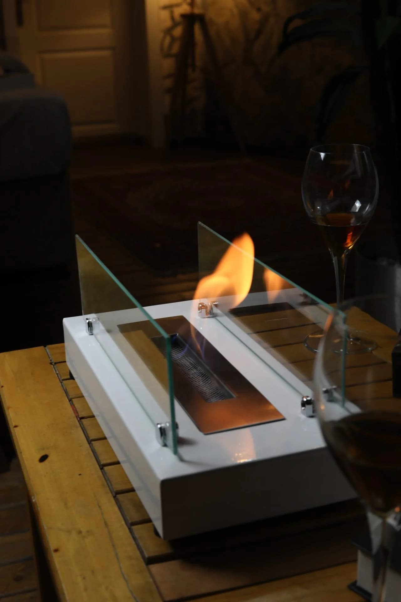 SSCONCEPT Lüx Dikdörtgen Masaüstü Şömine Beyaz Bioethanol Bacasız Şömine Modelleri ve Fiyatları - SS Concept