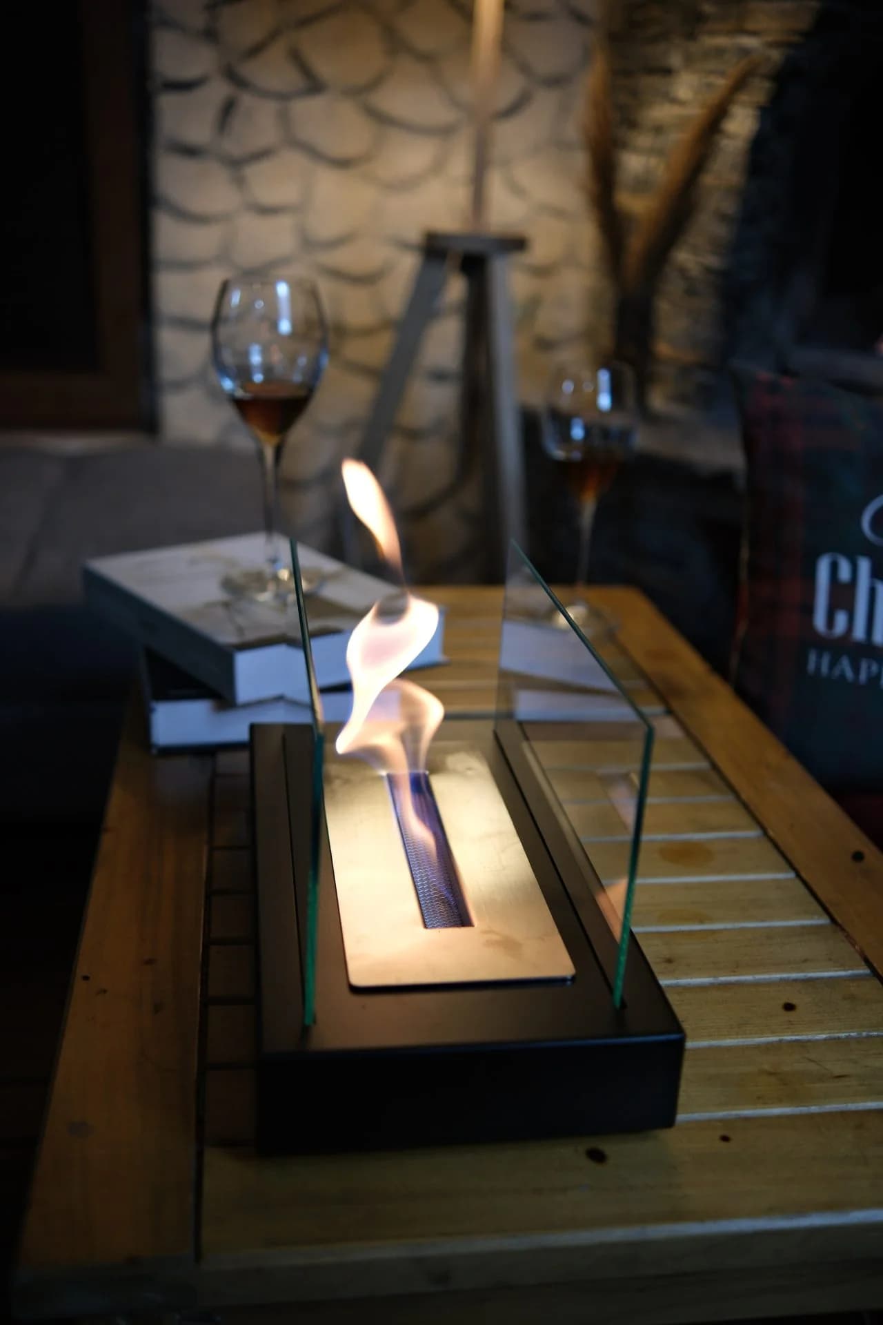 Lüx Dikdörtgen Masaüstü Şömine Siyah Bioethanol Bacasız Şömine Modelleri ve Fiyatları - SS Concept