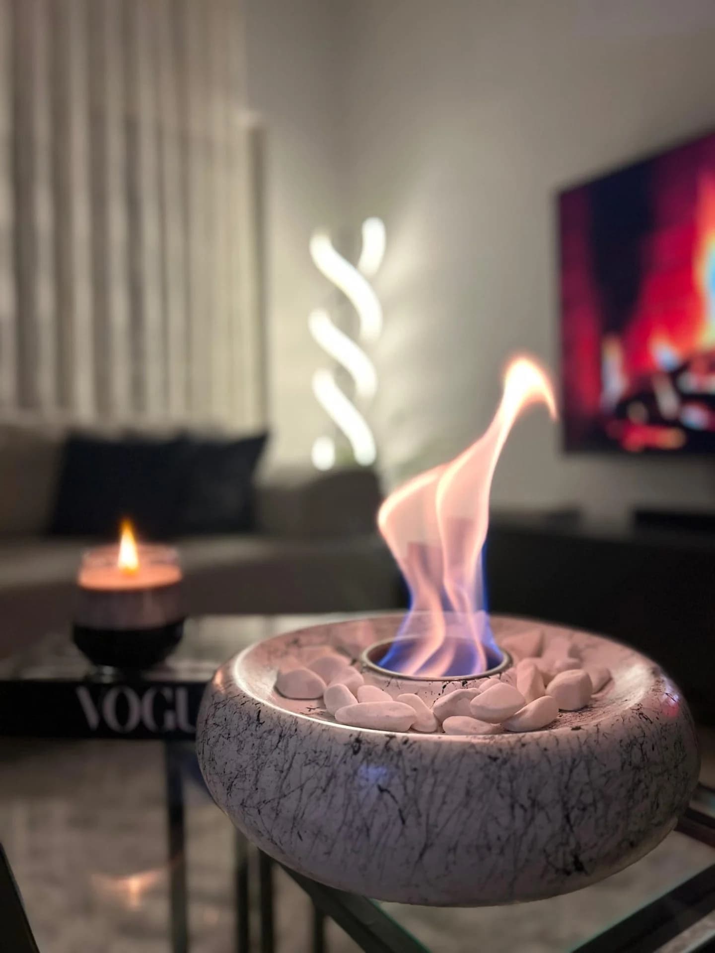 Masaüstü Beton Ateş Çukuru Şömine Beyaz Bioethanol Bacasız Şömine Modelleri ve Fiyatları - SS Concept