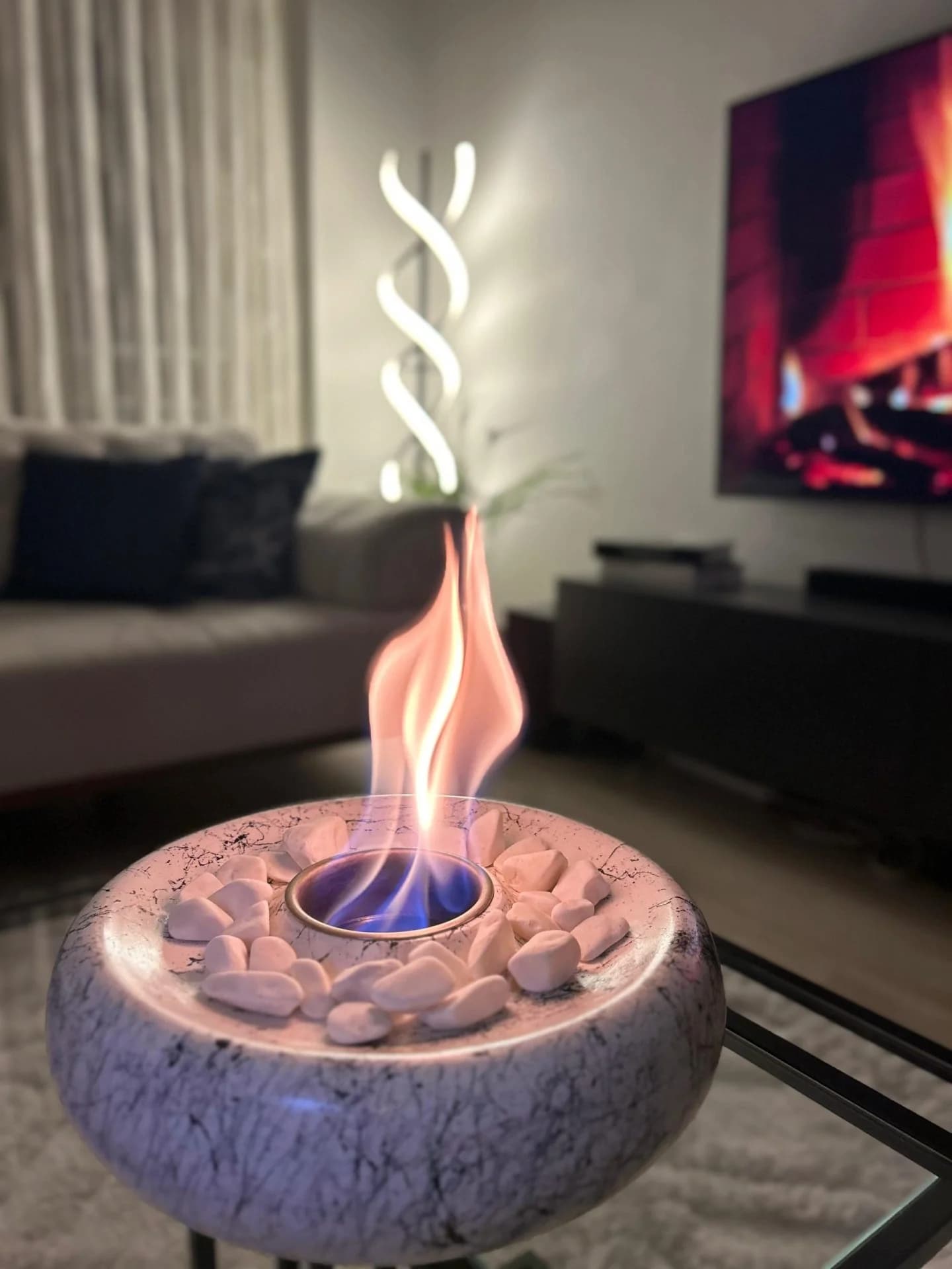 Masaüstü Beton Ateş Çukuru Şömine Beyaz Bioethanol Bacasız Şömine Modelleri ve Fiyatları - SS Concept