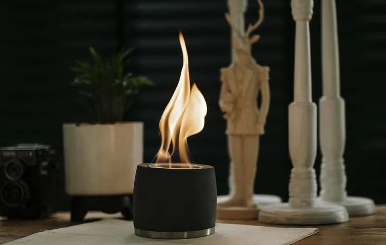 Modern Beton Bioethanol Mini Masaüstü Şömine Siyah Bioethanol Bacasız Şömine Modelleri ve Fiyatları - SS Concept