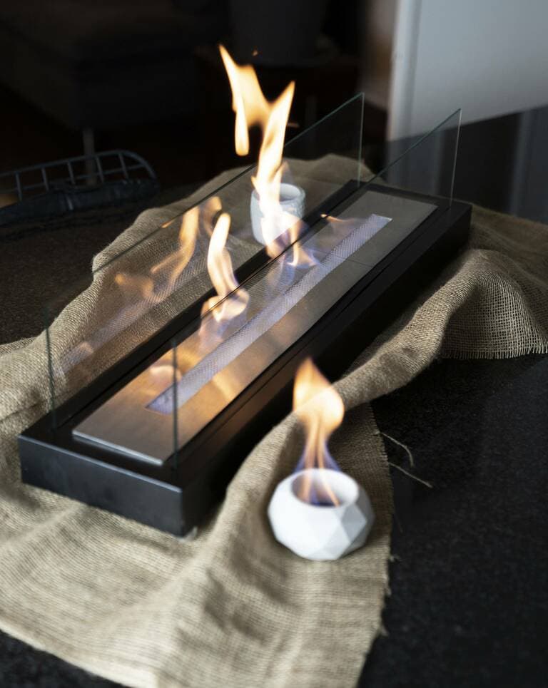 Lüx Büyük Dikdörtgen Masaüstü Şömine Siyah Bioethanol Bacasız Şömine Modelleri ve Fiyatları - SS Concept