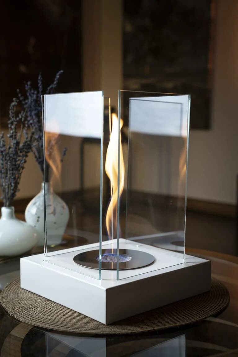 Masa Üstü Kare Şömine Beyaz Bioethanol Bacasız Şömine Modelleri ve Fiyatları - SS Concept