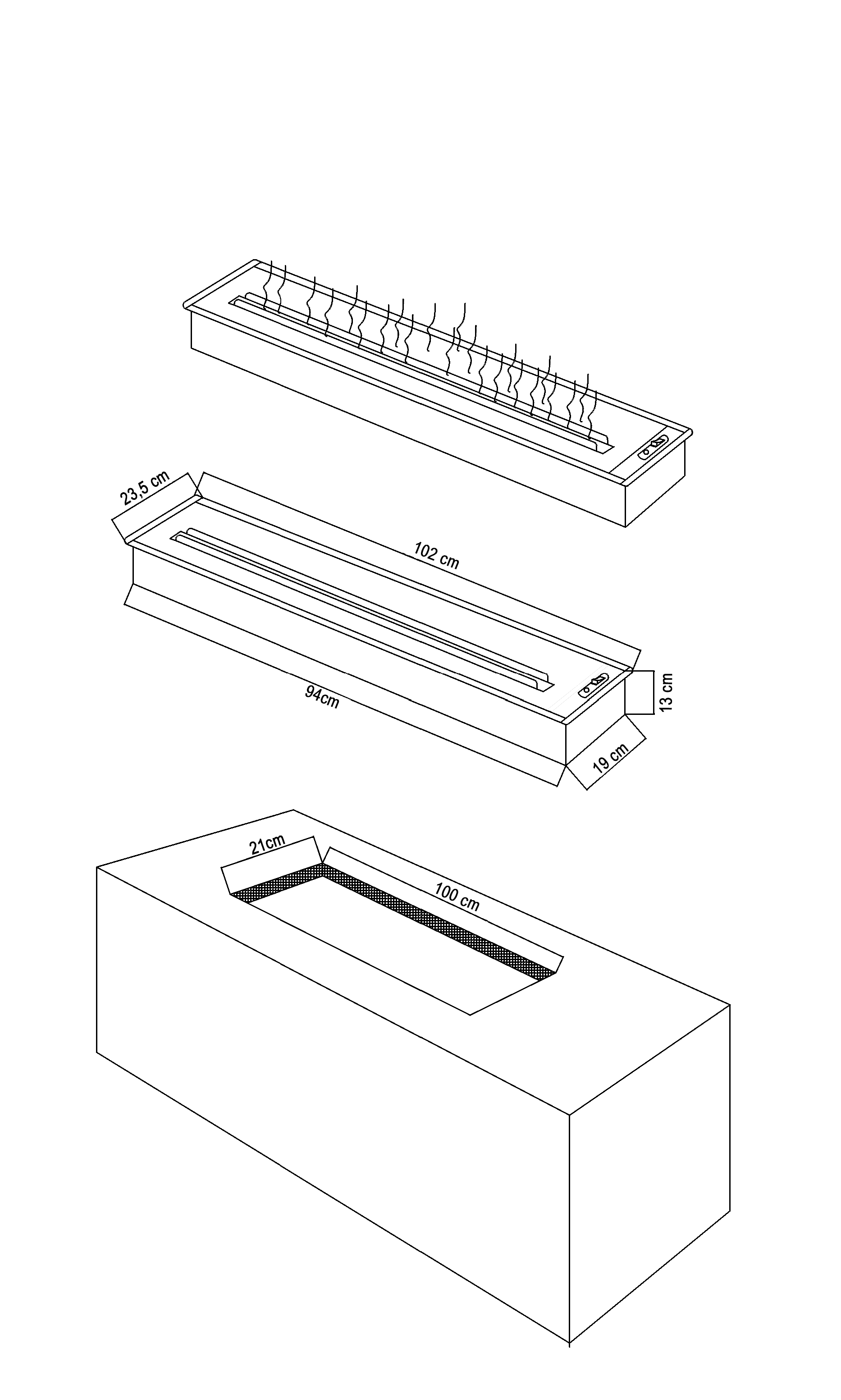 Buharlı Şömine 102 Cm (3 Boyutlu) Su Buharlı 3D Elektrikli Şömine Modelleri ve Fiyatları - SS Concept