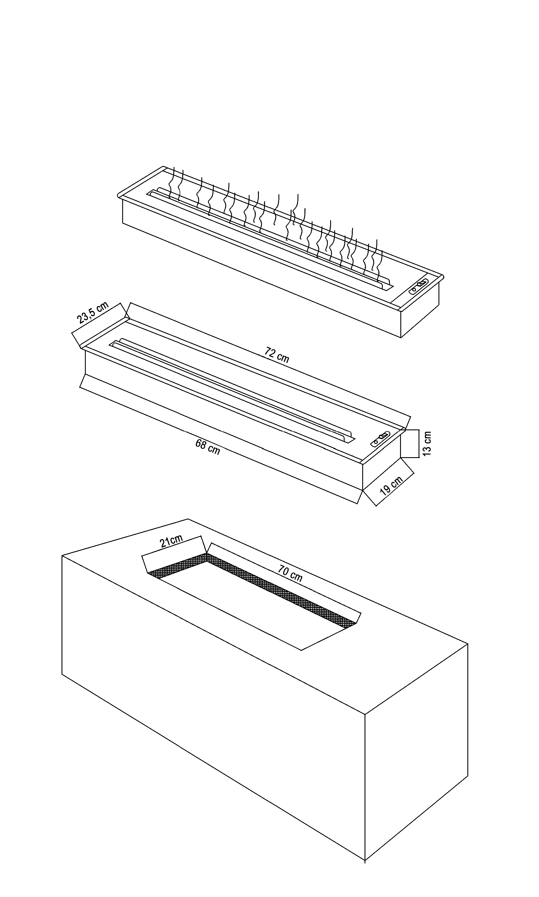 Buharlı Şömine 72 Cm (3 Boyutlu) Su Buharlı 3D Elektrikli Şömine Modelleri ve Fiyatları - SS Concept