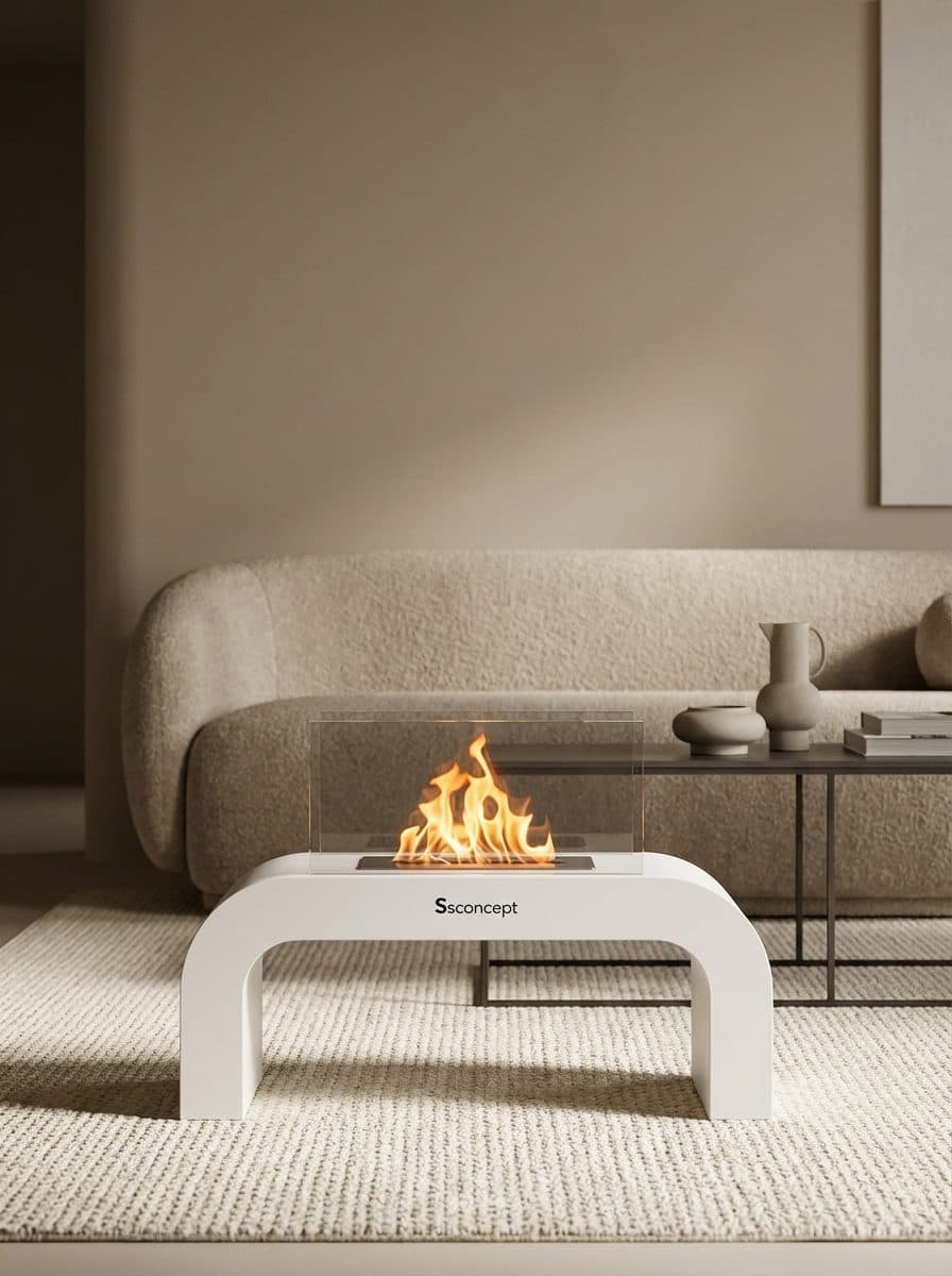 ArcFlame Taşınabilir Şömine (Beyaz) Bioethanol Bacasız Şömine Modelleri ve Fiyatları - SS Concept