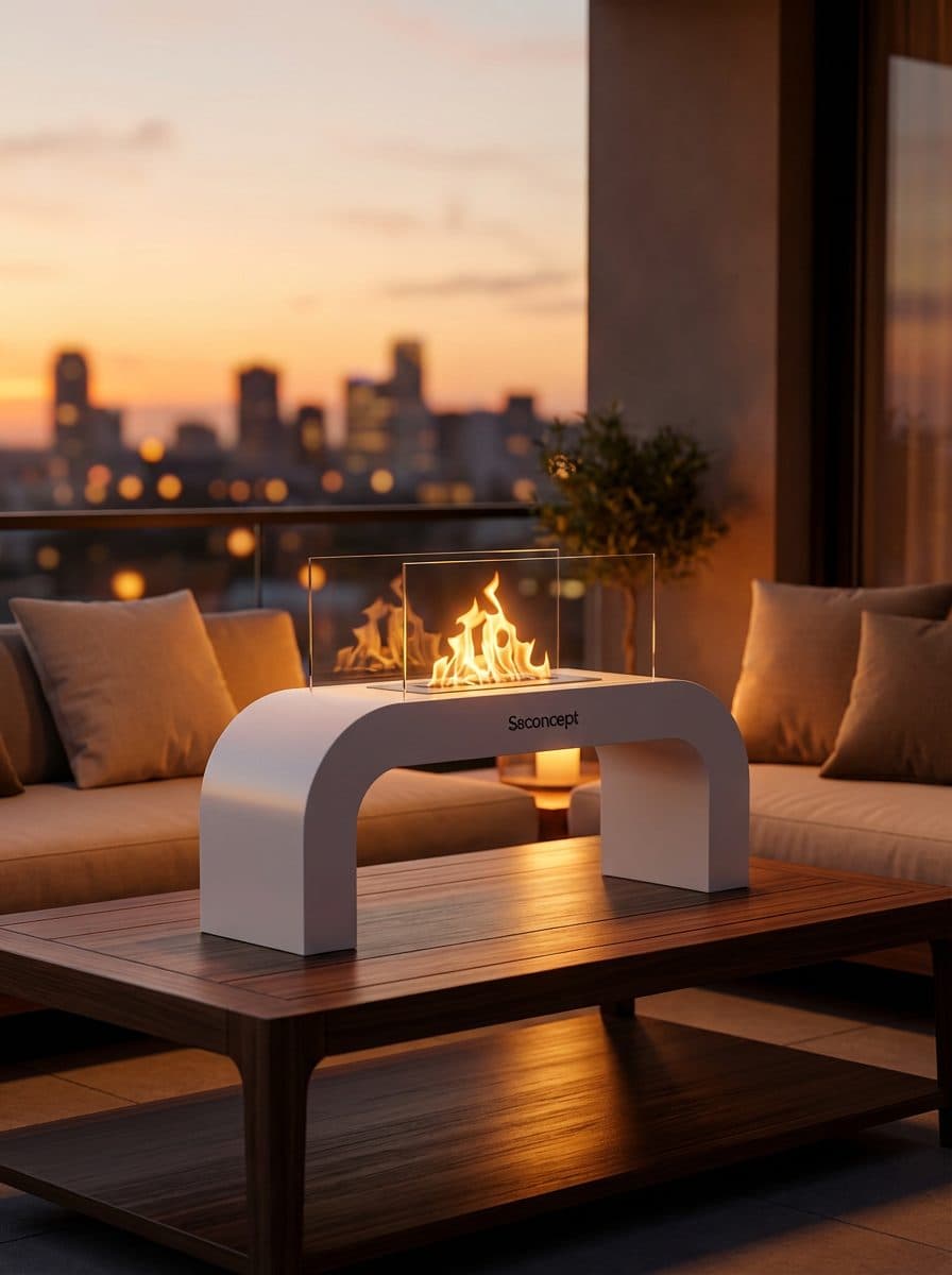 ArcFlame Taşınabilir Şömine (Beyaz) Bioethanol Bacasız Şömine Modelleri ve Fiyatları - SS Concept