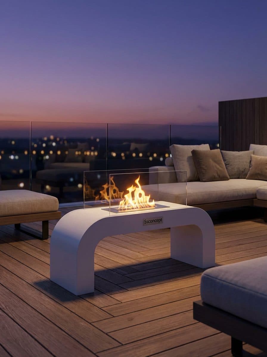 ArcFlame Taşınabilir Şömine (Beyaz) Bioethanol Bacasız Şömine Modelleri ve Fiyatları - SS Concept