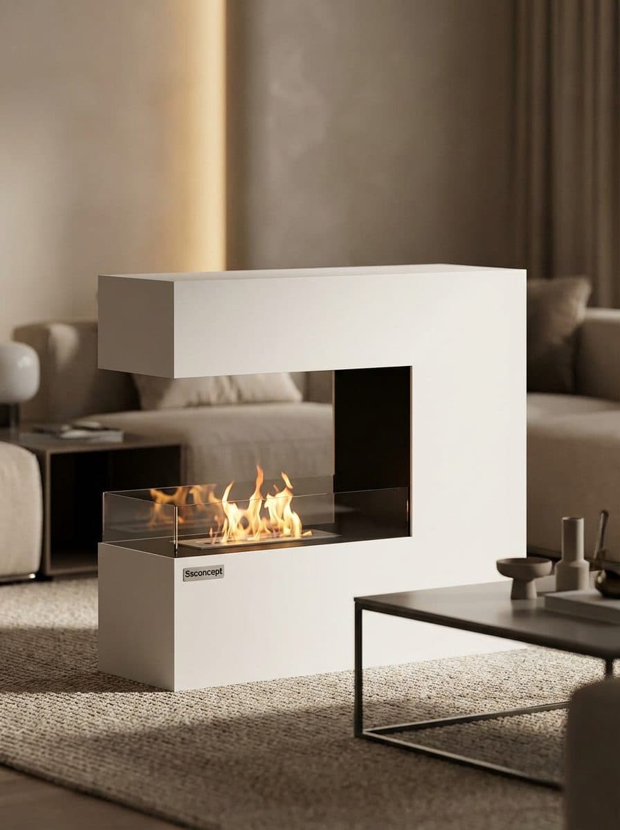 CeraFlame Taşınabilir Şömine (Beyaz) Bioethanol Bacasız Şömine Modelleri ve Fiyatları - SS Concept