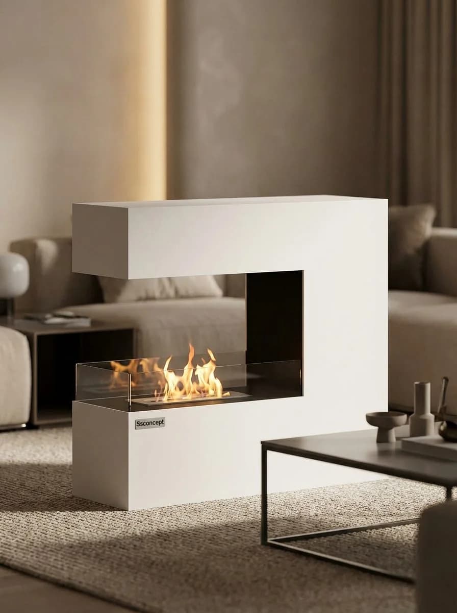 CeraFlame Taşınabilir Şömine (Beyaz) Bioethanol Bacasız Şömine Modelleri ve Fiyatları - SS Concept
