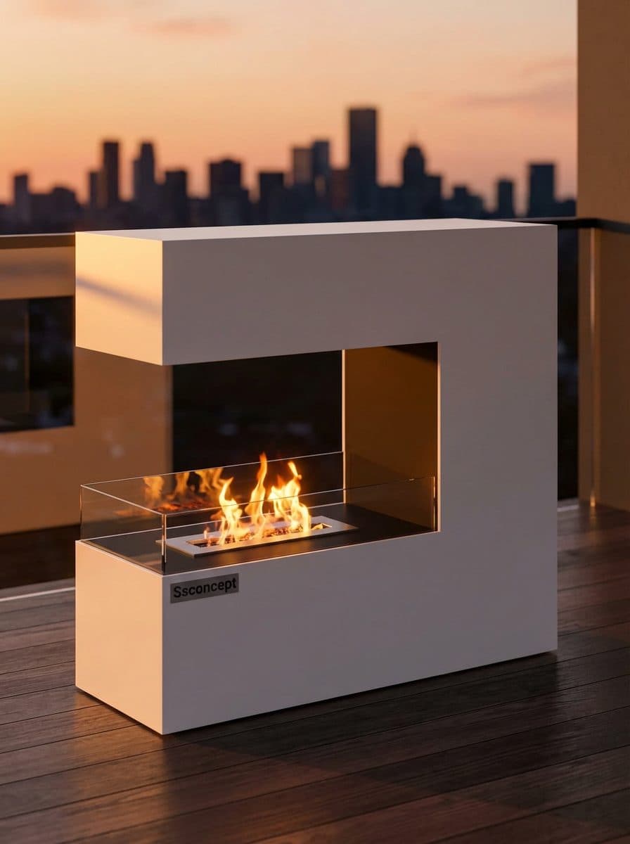 CeraFlame Taşınabilir Şömine (Beyaz) Bioethanol Bacasız Şömine Modelleri ve Fiyatları - SS Concept