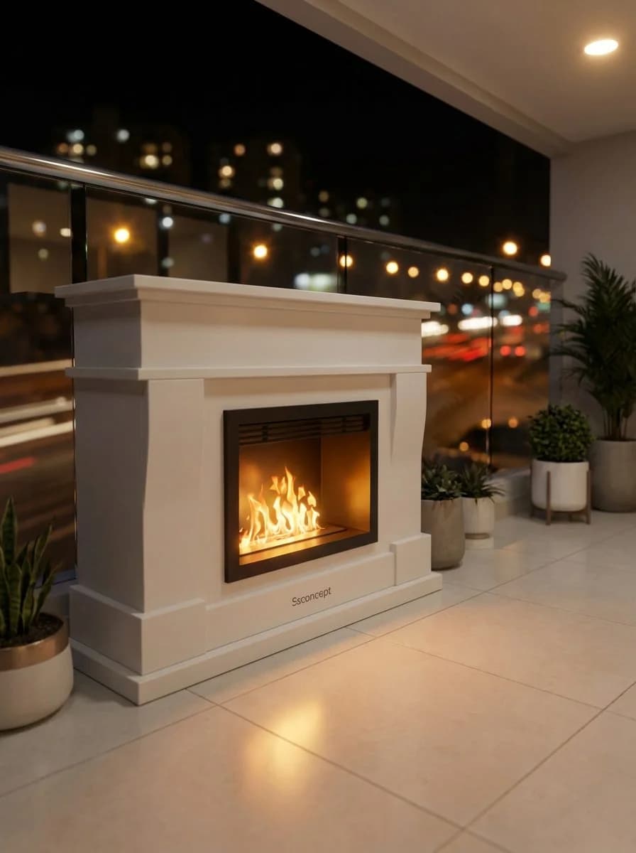 ComfortFire Taşınabilir Şömine (Beyaz) Bioethanol Bacasız Şömine Modelleri ve Fiyatları - SS Concept