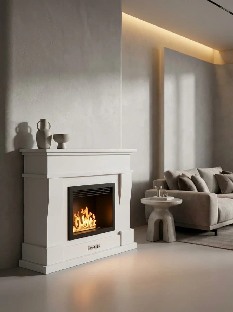 ComfortFire Taşınabilir Şömine (Beyaz) Bioethanol Bacasız Şömine Modelleri ve Fiyatları - SS Concept