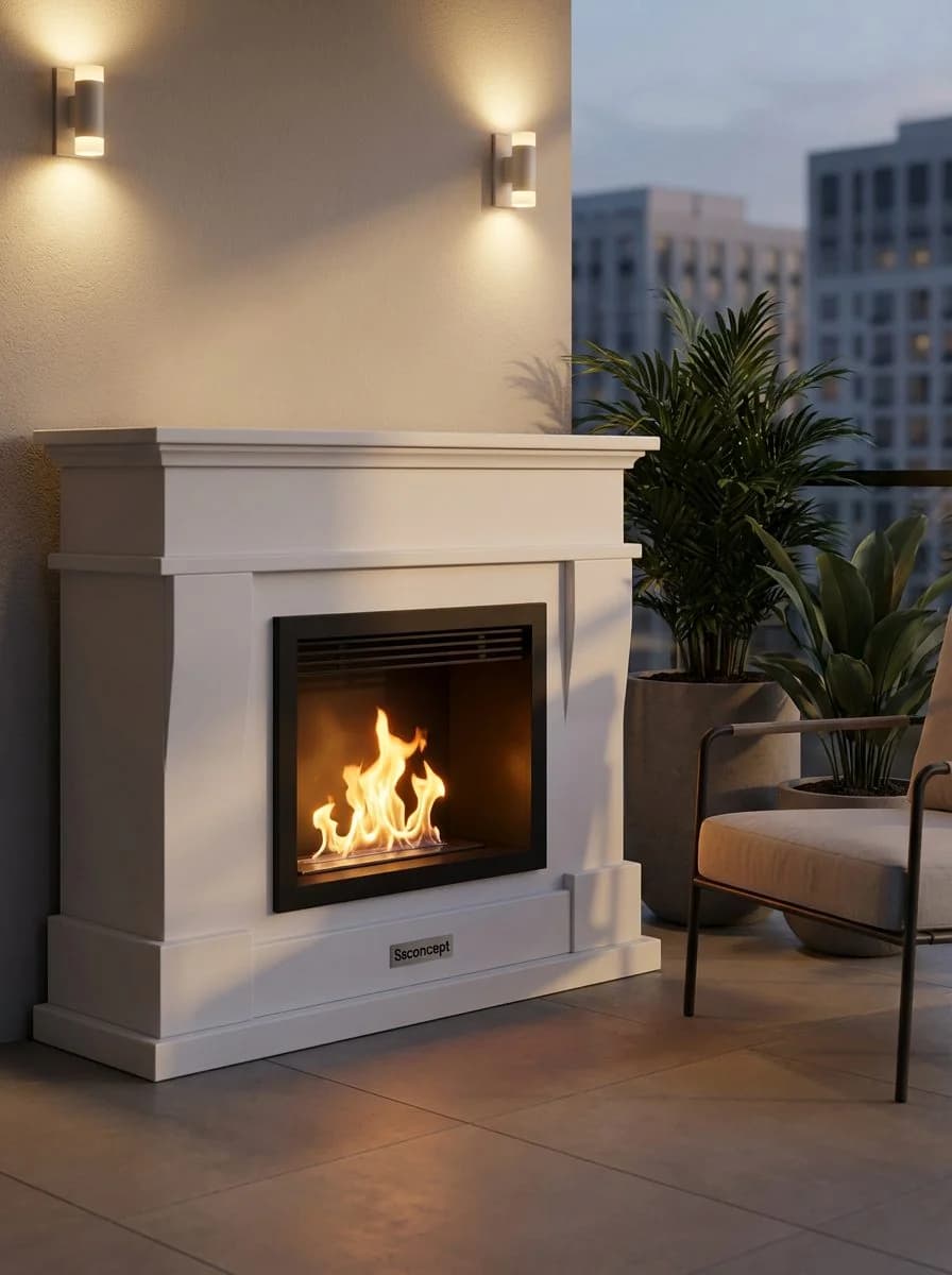 ComfortFire Taşınabilir Şömine (Beyaz) Bioethanol Bacasız Şömine Modelleri ve Fiyatları - SS Concept