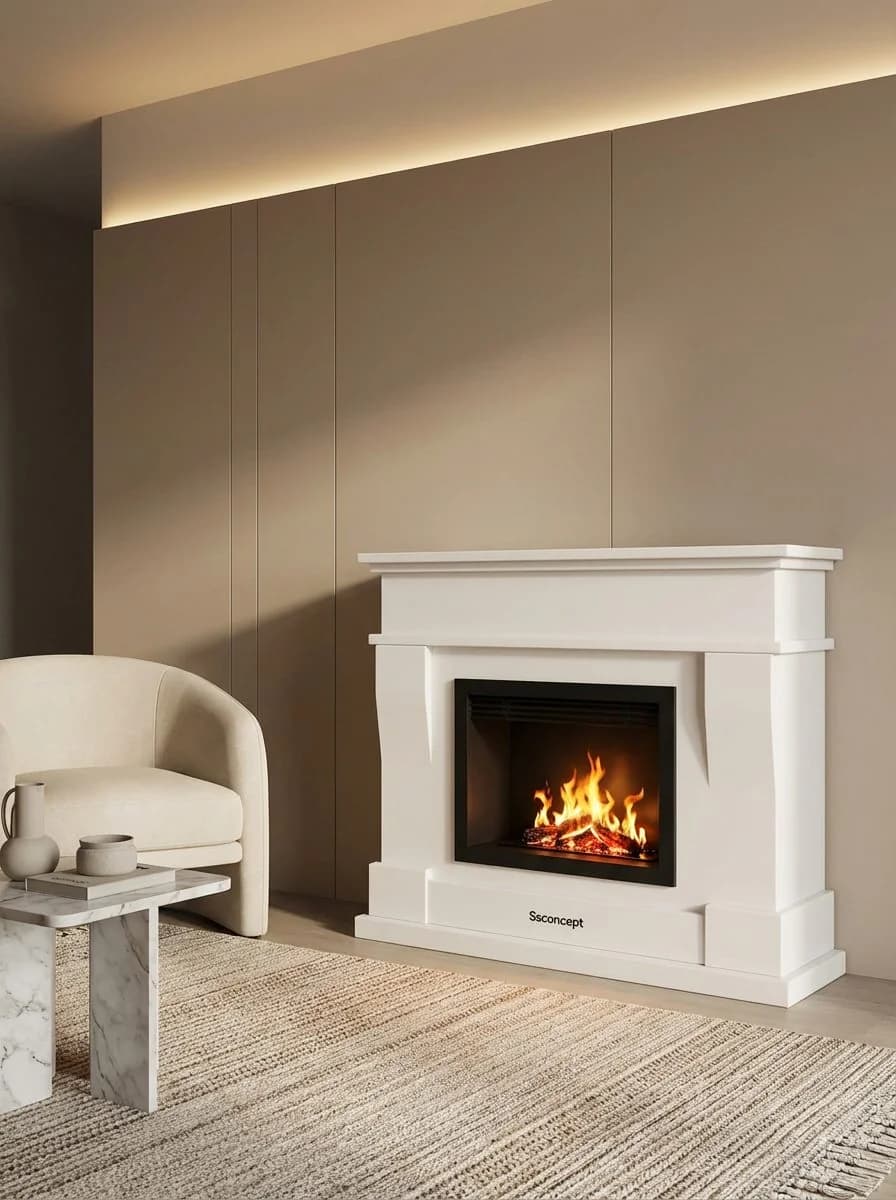ComfortFire Taşınabilir Şömine (Beyaz) Bioethanol Bacasız Şömine Modelleri ve Fiyatları - SS Concept