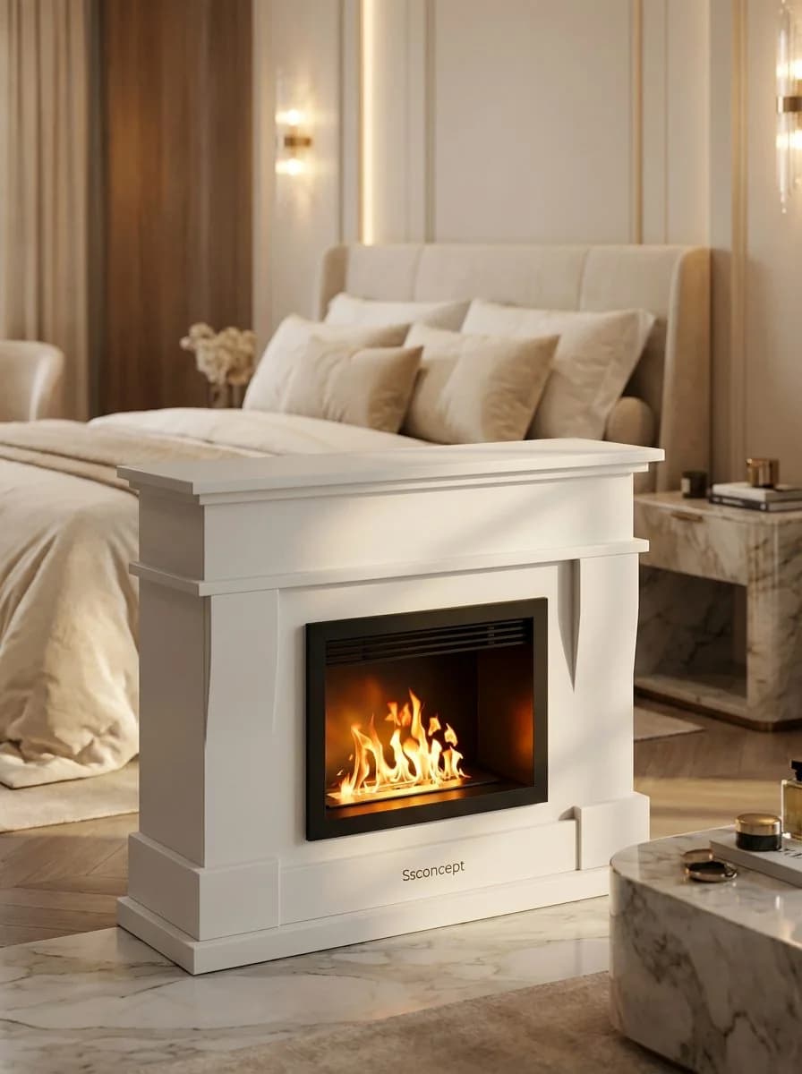 ComfortFire Taşınabilir Şömine (Beyaz) Bioethanol Bacasız Şömine Modelleri ve Fiyatları - SS Concept