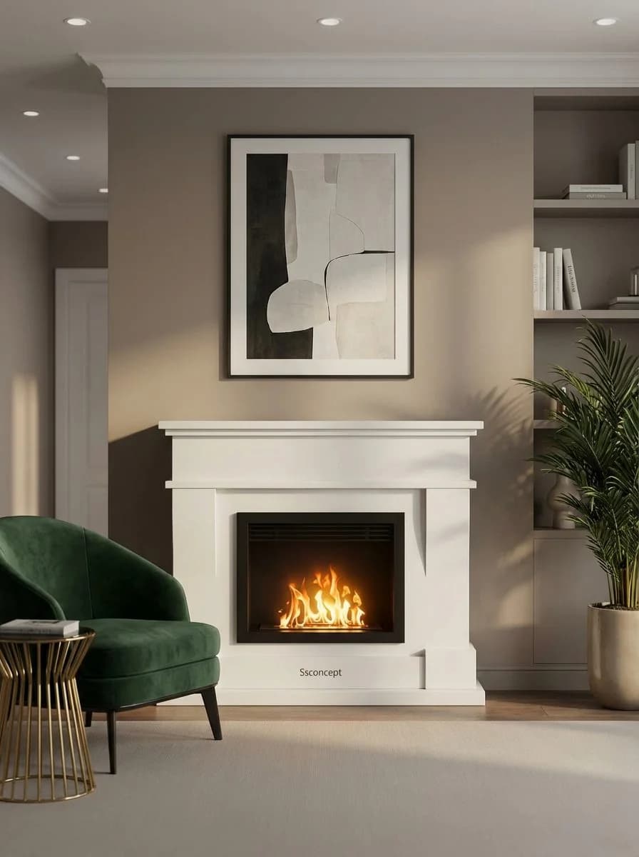 ComfortFire Taşınabilir Şömine (Beyaz) Bioethanol Bacasız Şömine Modelleri ve Fiyatları - SS Concept