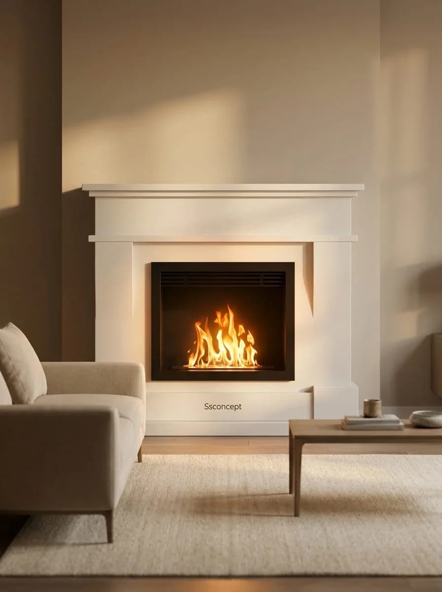 ComfortFire Taşınabilir Şömine (Beyaz) Bioethanol Bacasız Şömine Modelleri ve Fiyatları - SS Concept