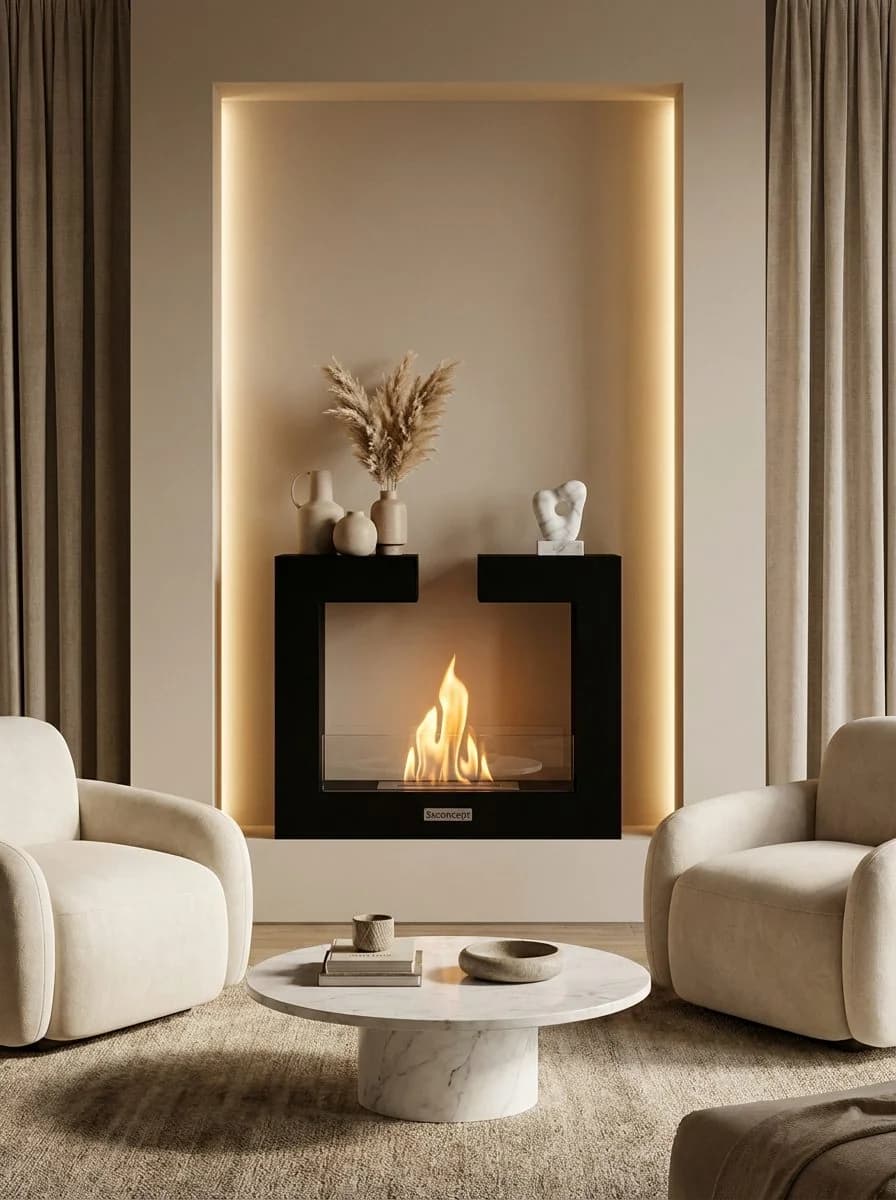 FrameFire Taşınabilir Şömine Bioethanol Bacasız Şömine Modelleri ve Fiyatları - SS Concept