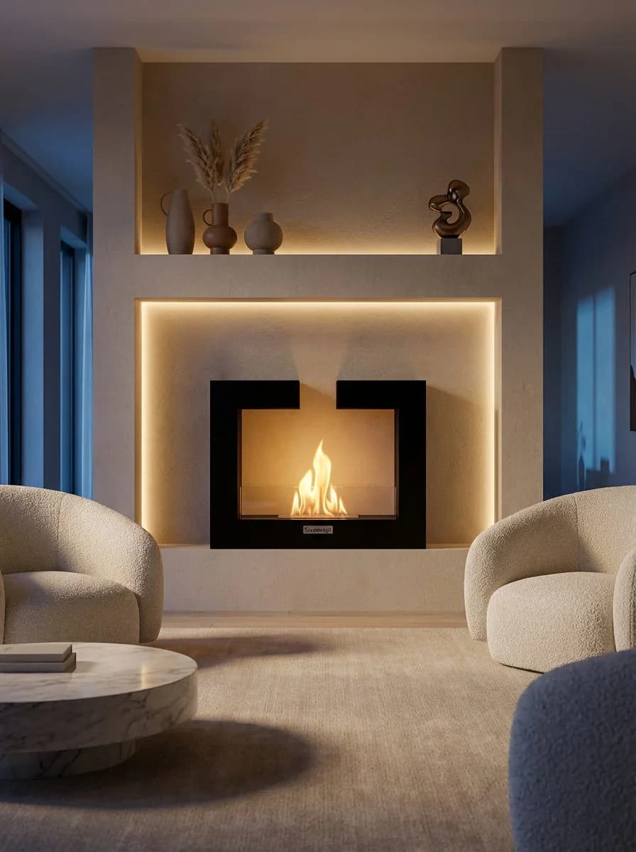 FrameFire Taşınabilir Şömine Bioethanol Bacasız Şömine Modelleri ve Fiyatları - SS Concept