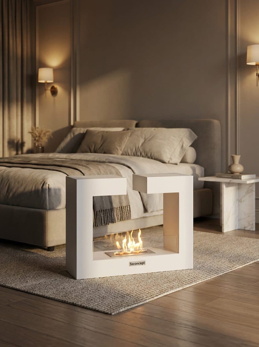 FrameFire Taşınabilir Şömine (Beyaz) Bioethanol Bacasız Şömine Modelleri ve Fiyatları - SS Concept