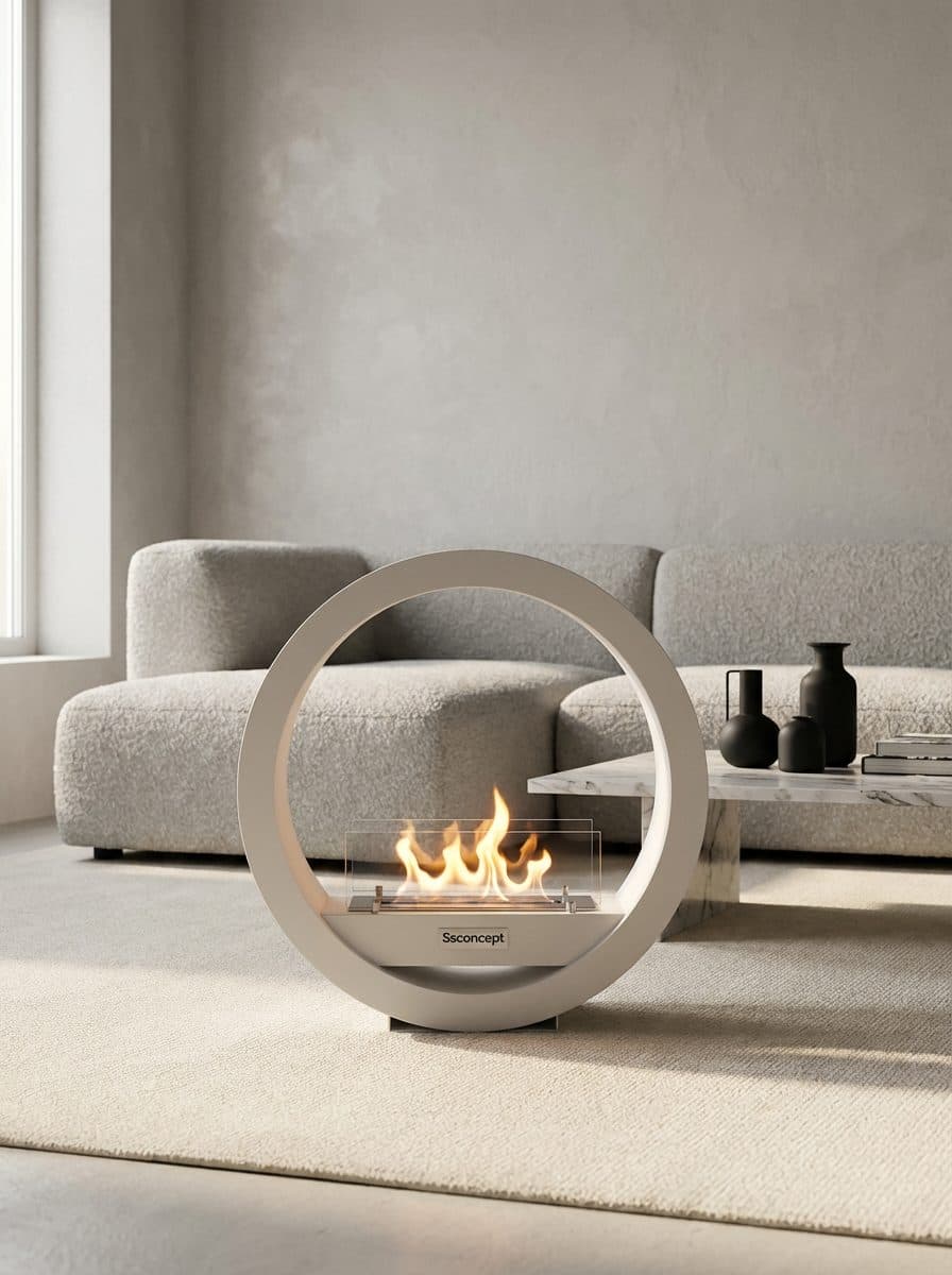 LunaFire Taşınabilir Şömine (Beyaz) Bioethanol Bacasız Şömine Modelleri ve Fiyatları - SS Concept