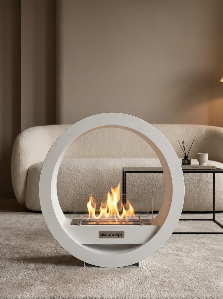 LunaFire Taşınabilir Şömine (Beyaz) Bioethanol Bacasız Şömine Modelleri ve Fiyatları - SS Concept