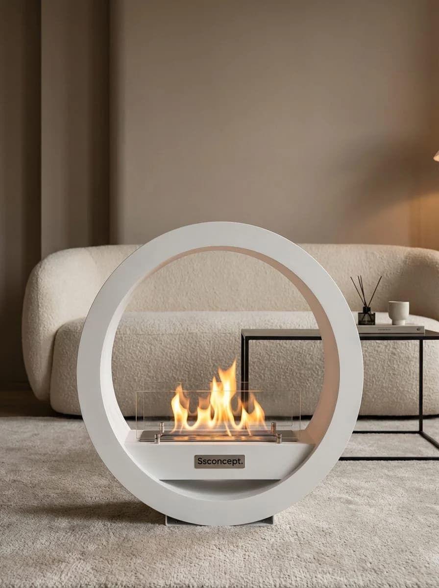 LunaFire Taşınabilir Şömine (Beyaz) Bioethanol Bacasız Şömine Modelleri ve Fiyatları - SS Concept