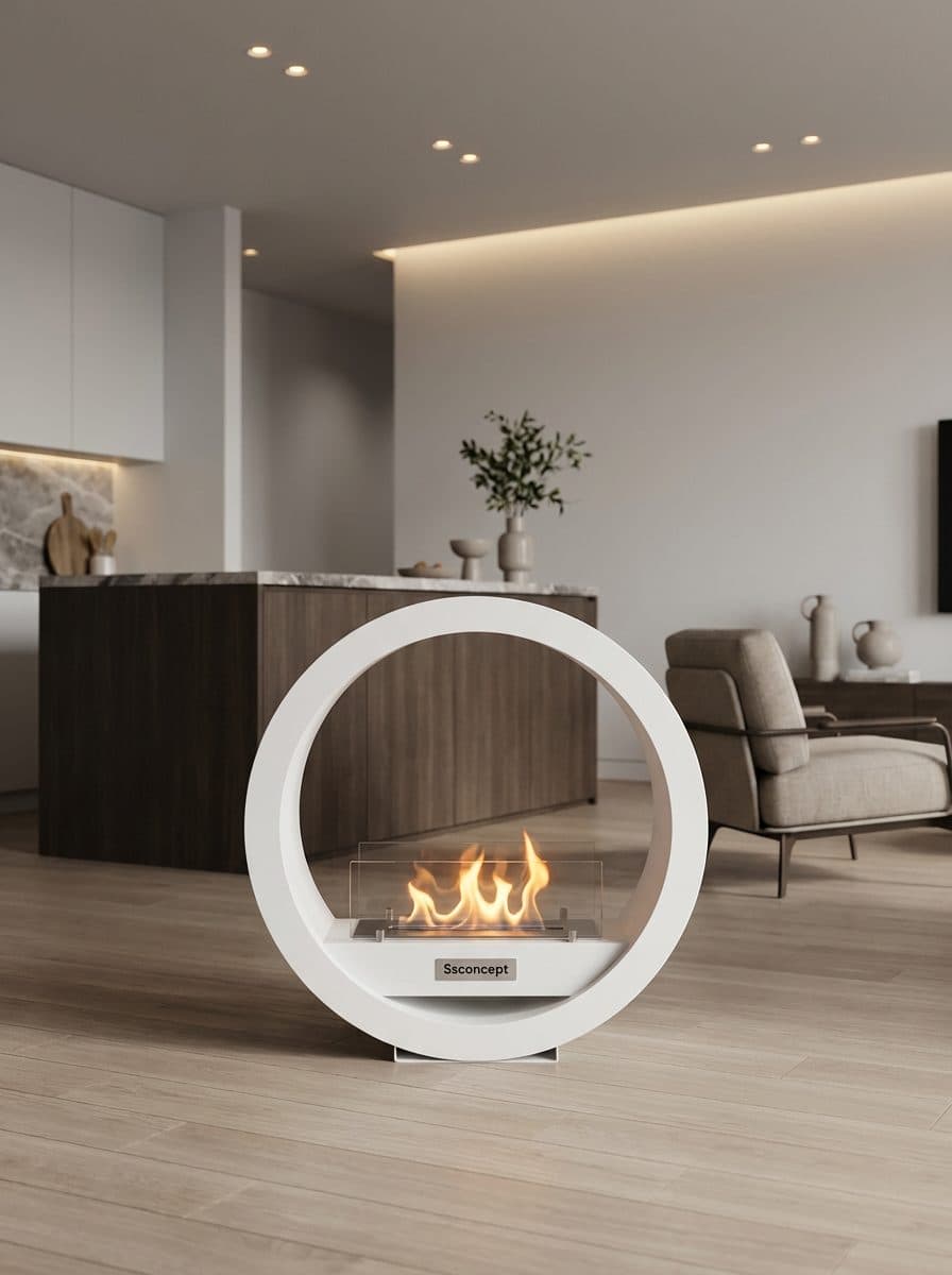 LunaFire Taşınabilir Şömine (Beyaz) Bioethanol Bacasız Şömine Modelleri ve Fiyatları - SS Concept