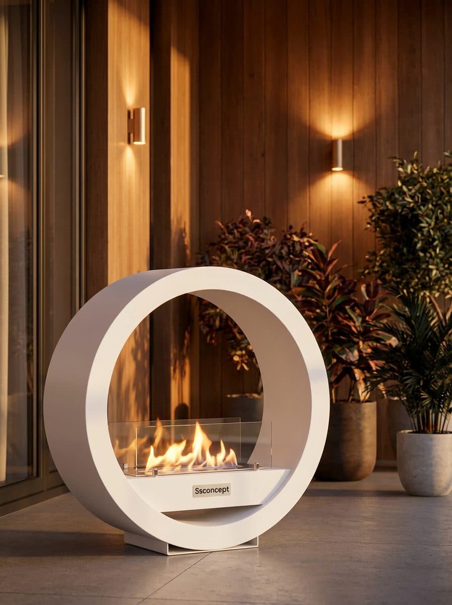 LunaFire Taşınabilir Şömine (Beyaz) Bioethanol Bacasız Şömine Modelleri ve Fiyatları - SS Concept