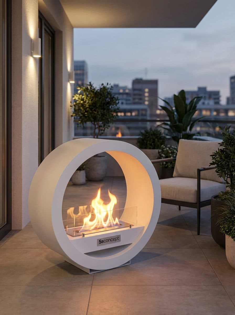 LunaFire Taşınabilir Şömine (Beyaz) Bioethanol Bacasız Şömine Modelleri ve Fiyatları - SS Concept