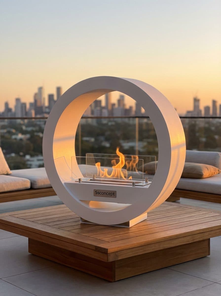 LunaFire Taşınabilir Şömine (Beyaz) Bioethanol Bacasız Şömine Modelleri ve Fiyatları - SS Concept