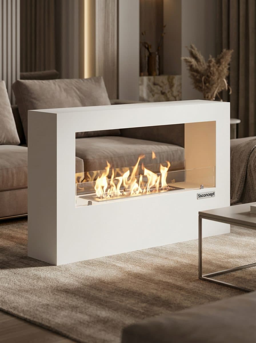 VistaFire Taşınabilir Şömine (Beyaz) Bioethanol Bacasız Şömine Modelleri ve Fiyatları - SS Concept