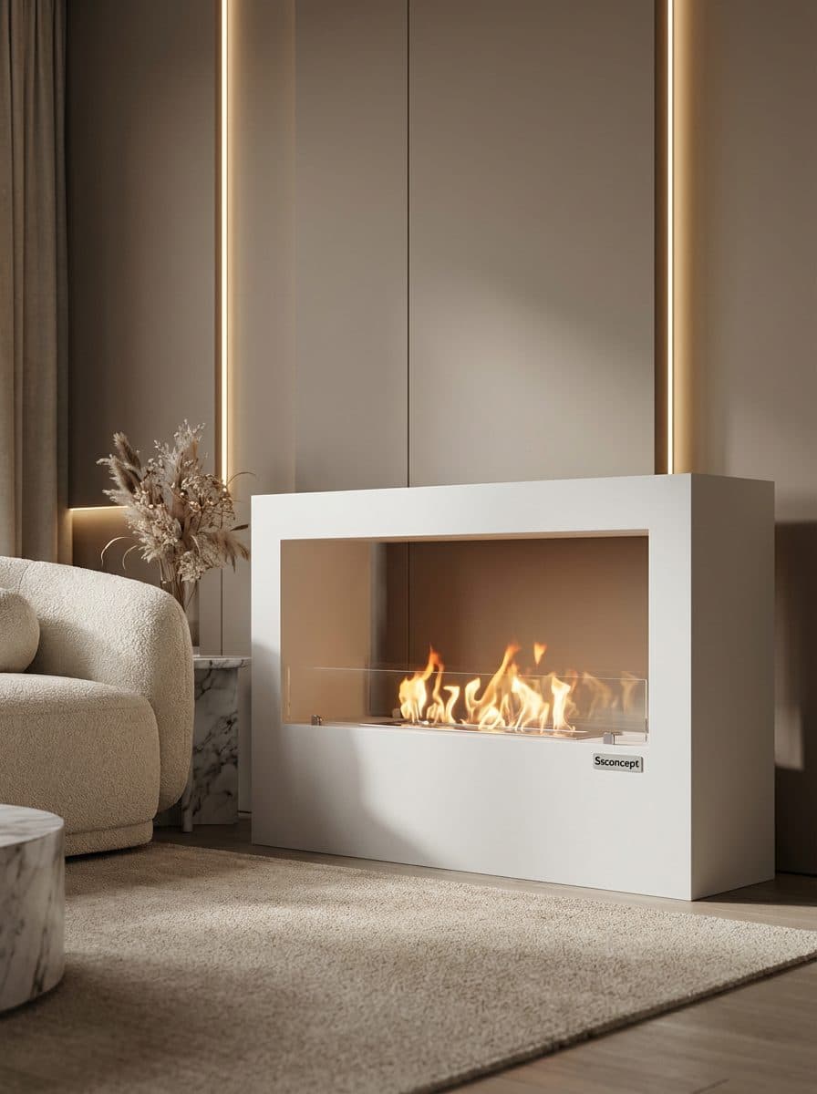 VistaFire Taşınabilir Şömine (Beyaz) Bioethanol Bacasız Şömine Modelleri ve Fiyatları - SS Concept