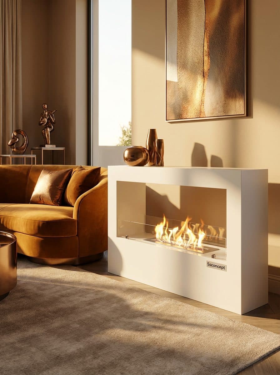 VistaFire Taşınabilir Şömine (Beyaz) Bioethanol Bacasız Şömine Modelleri ve Fiyatları - SS Concept