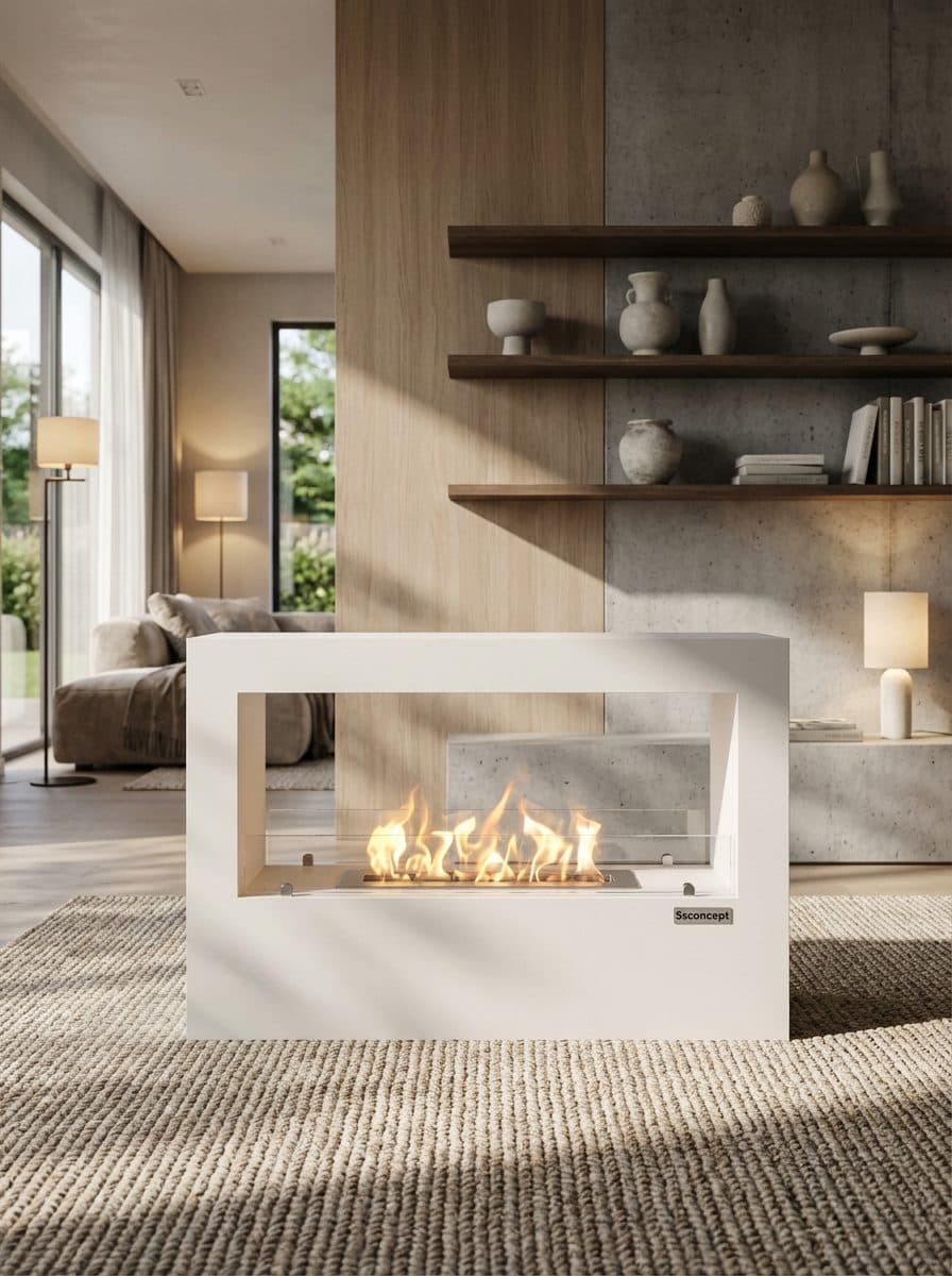 VistaFire Taşınabilir Şömine (Beyaz) Bioethanol Bacasız Şömine Modelleri ve Fiyatları - SS Concept