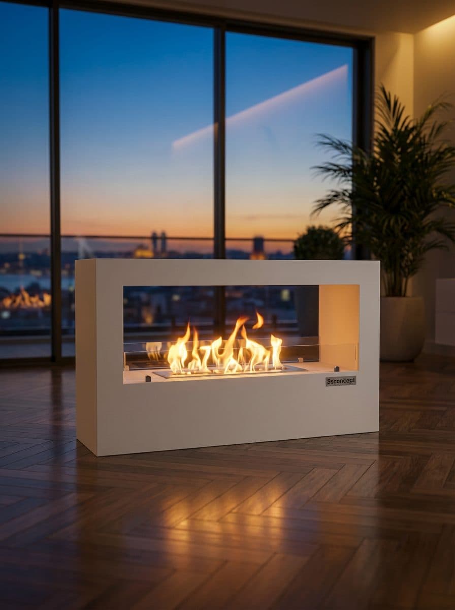 VistaFire Taşınabilir Şömine (Beyaz) Bioethanol Bacasız Şömine Modelleri ve Fiyatları - SS Concept