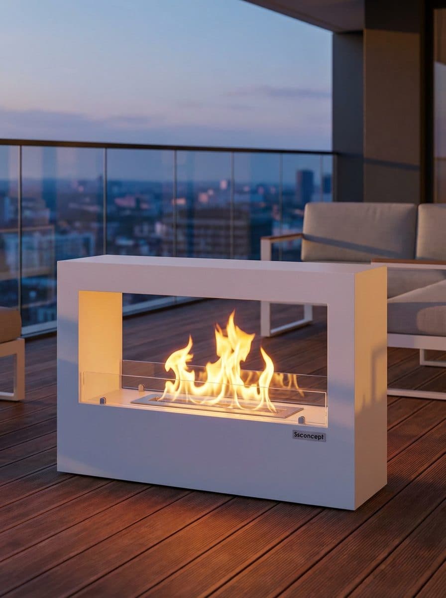 VistaFire Taşınabilir Şömine (Beyaz)