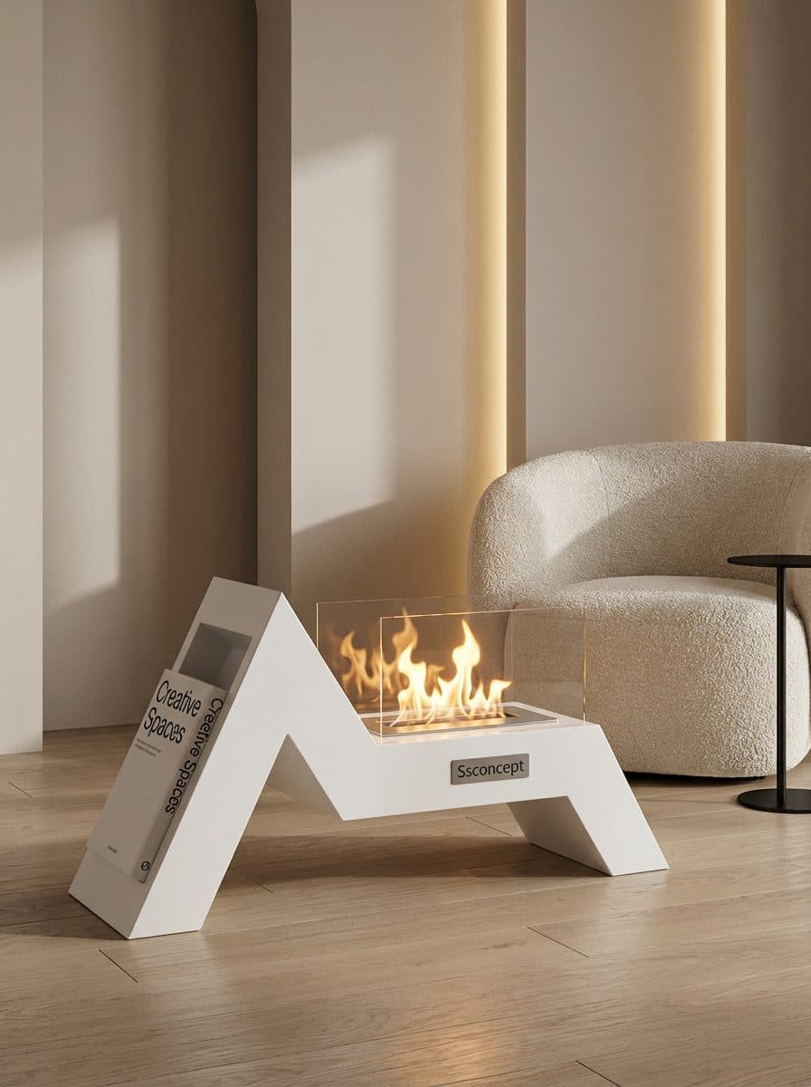 AngelFire Taşınabilir Şömine (Beyaz) Bioethanol Bacasız Şömine Modelleri ve Fiyatları - SS Concept