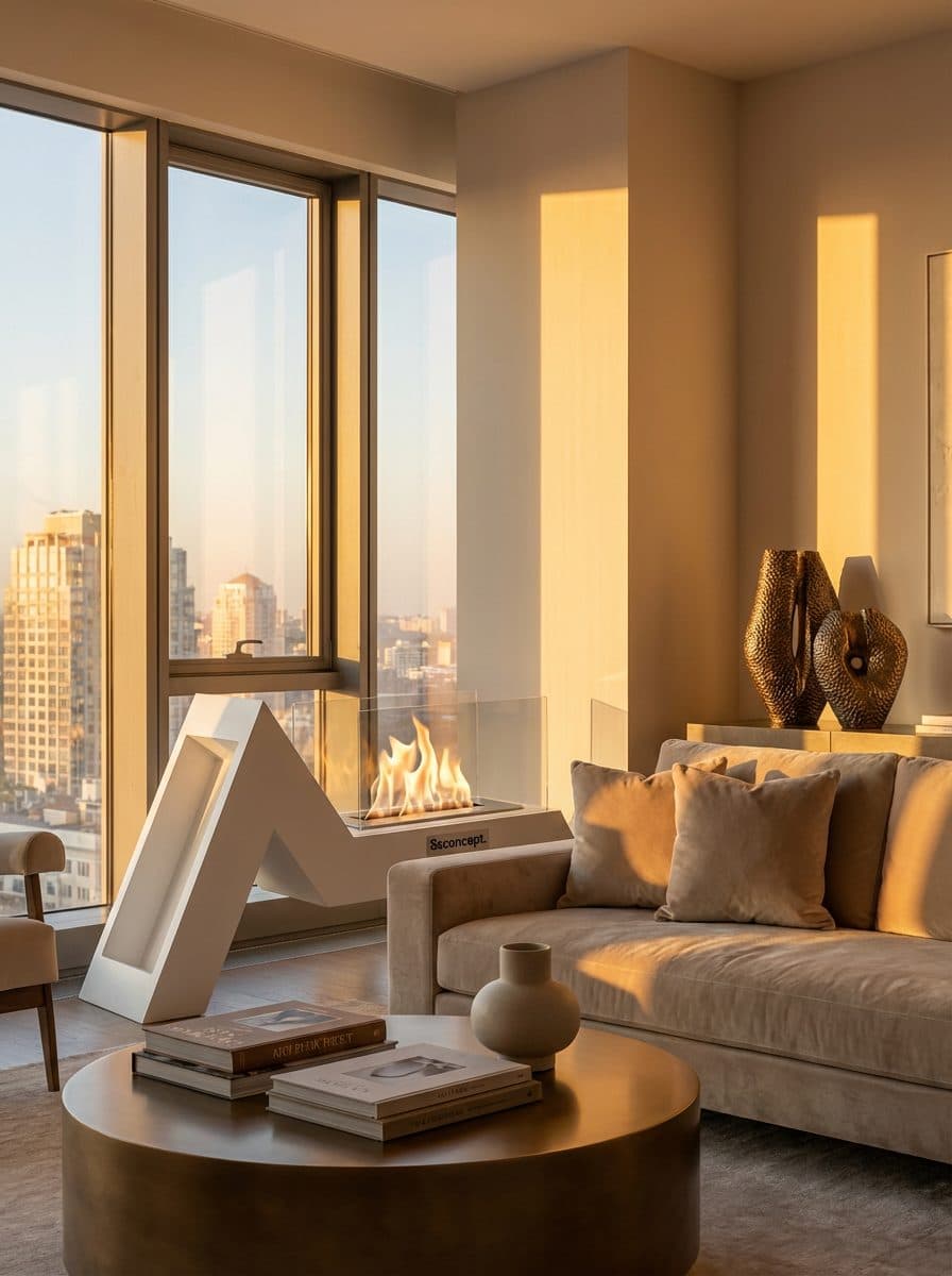 AngelFire Taşınabilir Şömine (Beyaz) Bioethanol Bacasız Şömine Modelleri ve Fiyatları - SS Concept