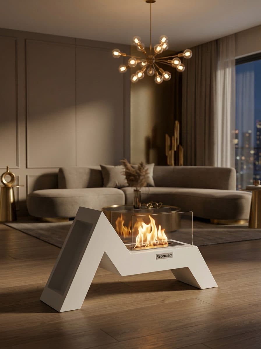 AngelFire Taşınabilir Şömine (Beyaz) Bioethanol Bacasız Şömine Modelleri ve Fiyatları - SS Concept