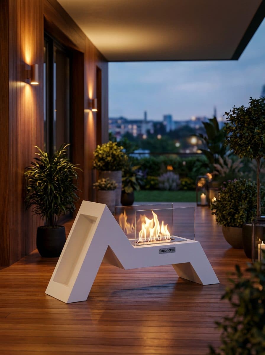 AngelFire Taşınabilir Şömine (Beyaz) Bioethanol Bacasız Şömine Modelleri ve Fiyatları - SS Concept