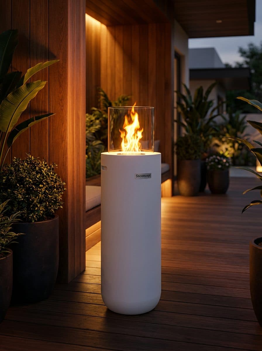 Torch A2 Taşınabilir Şömine (Beyaz) Bioethanol Bacasız Şömine Modelleri ve Fiyatları - SS Concept