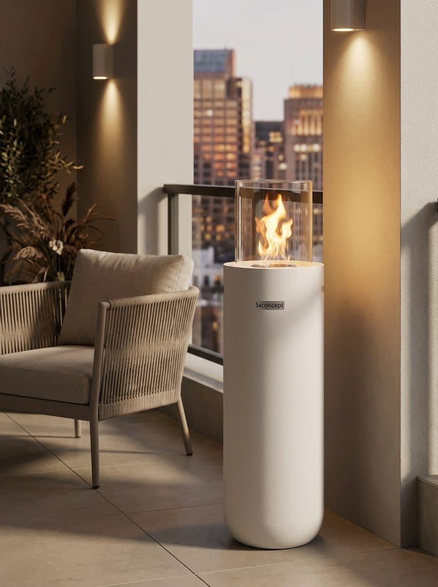 Torch A2 Taşınabilir Şömine (Beyaz) Bioethanol Bacasız Şömine Modelleri ve Fiyatları - SS Concept