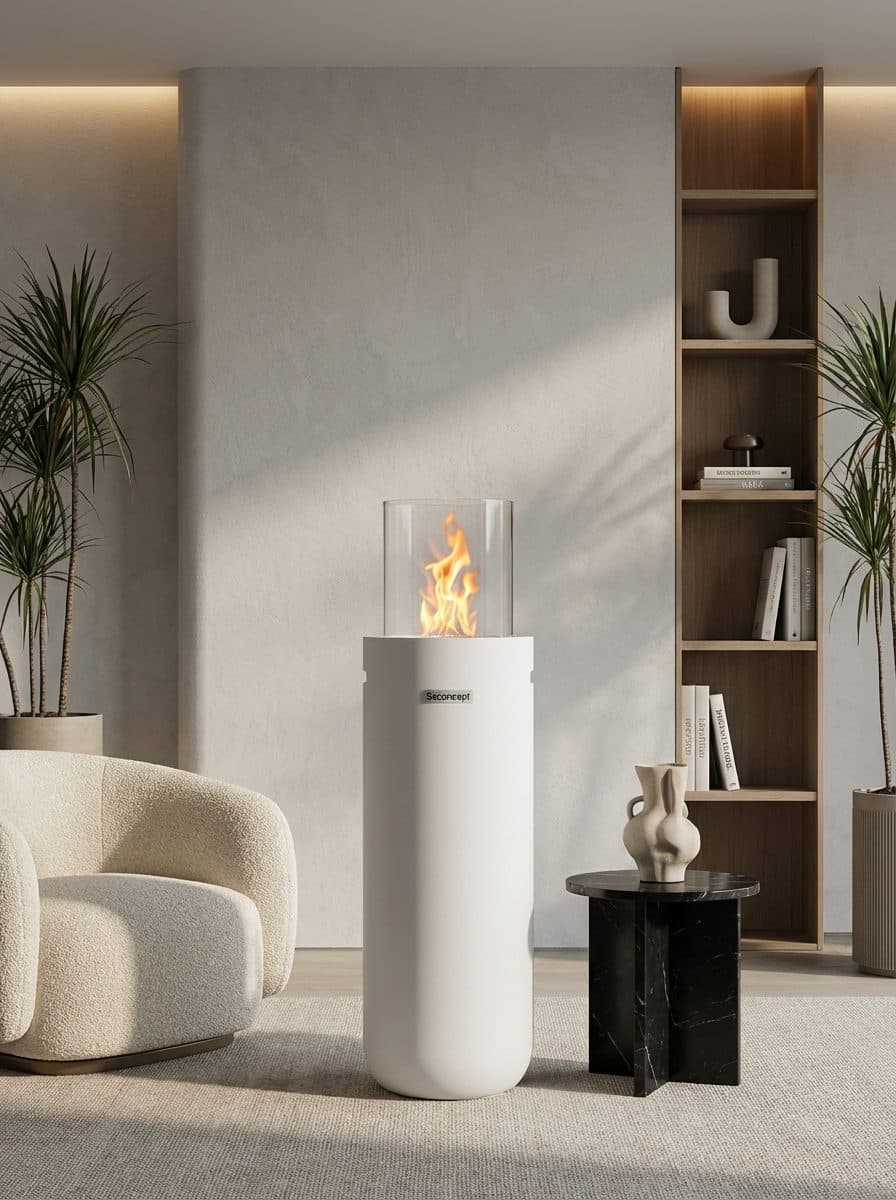 Torch A2 Taşınabilir Şömine (Beyaz) Bioethanol Bacasız Şömine Modelleri ve Fiyatları - SS Concept