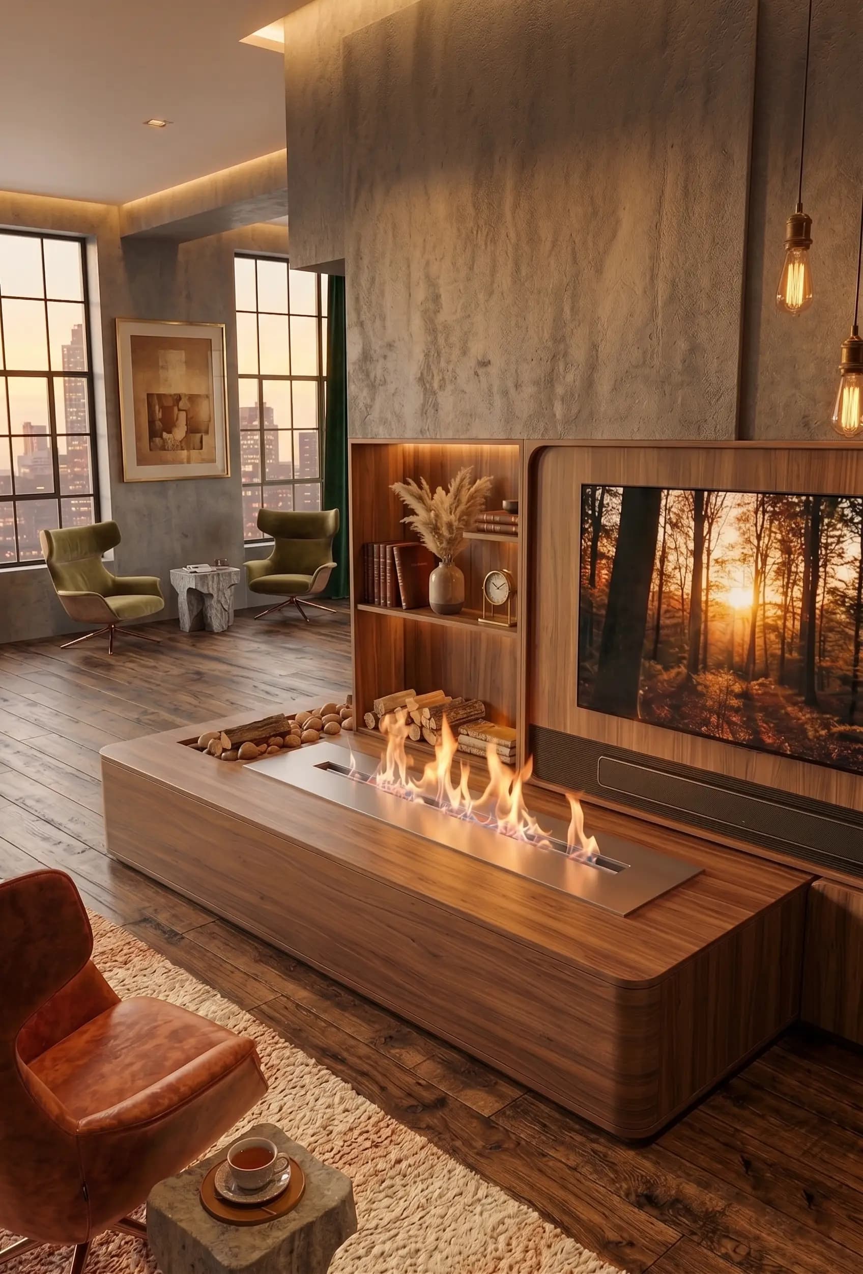 Uzaktan Kontrollü 100 Cm Bioethanol Burner Şömine